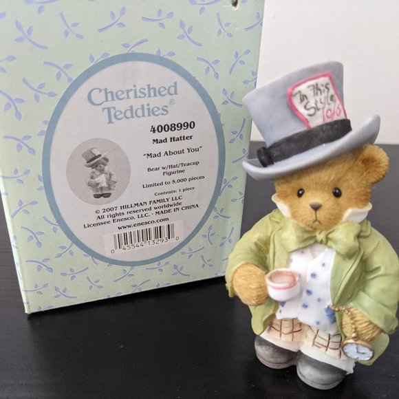 Cherished Teddies Bear Mad Hatter Mad About You - Picture 2 of 3